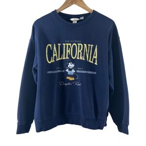 H&M Women's Sweatshirt Blue Cotton Disney Mickey‎ Mouse California Resort Size M